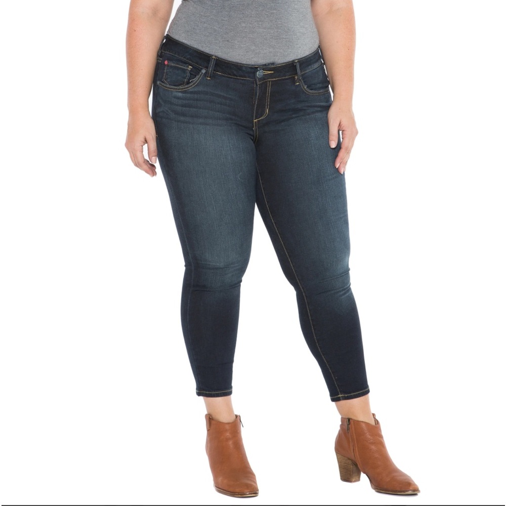 High Rise Ankle Skinny - Summer. Dark Wash, Curvy Slink Jeans